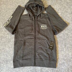 RVCA: Men's Dark Grey Medium Zip Up Sweater